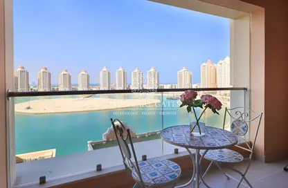 Apartment - 1 Bedroom - 2 Bathrooms for rent in Al Mutahidah Tower - Viva Bahriyah - The Pearl Island - Doha