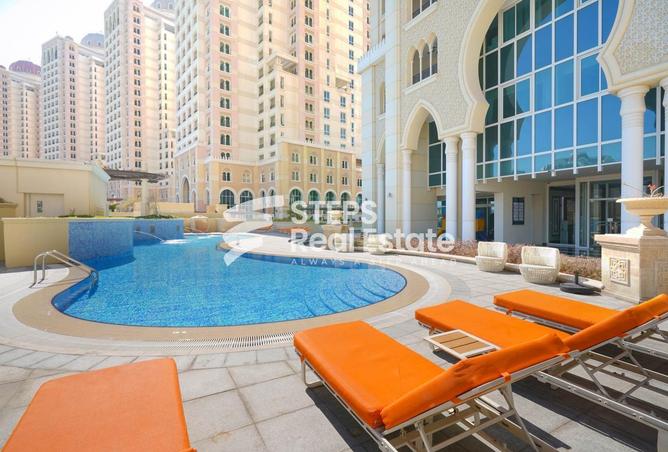 Apartment - Studio - 1 Bathroom for rent in Viva West - Viva Bahriyah - The Pearl Island - Doha