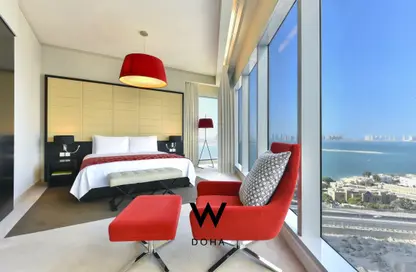 Apartment - 1 Bedroom - 1 Bathroom for rent in W Doha Hotel  and  Residences - Diplomatic Street - West Bay - Doha